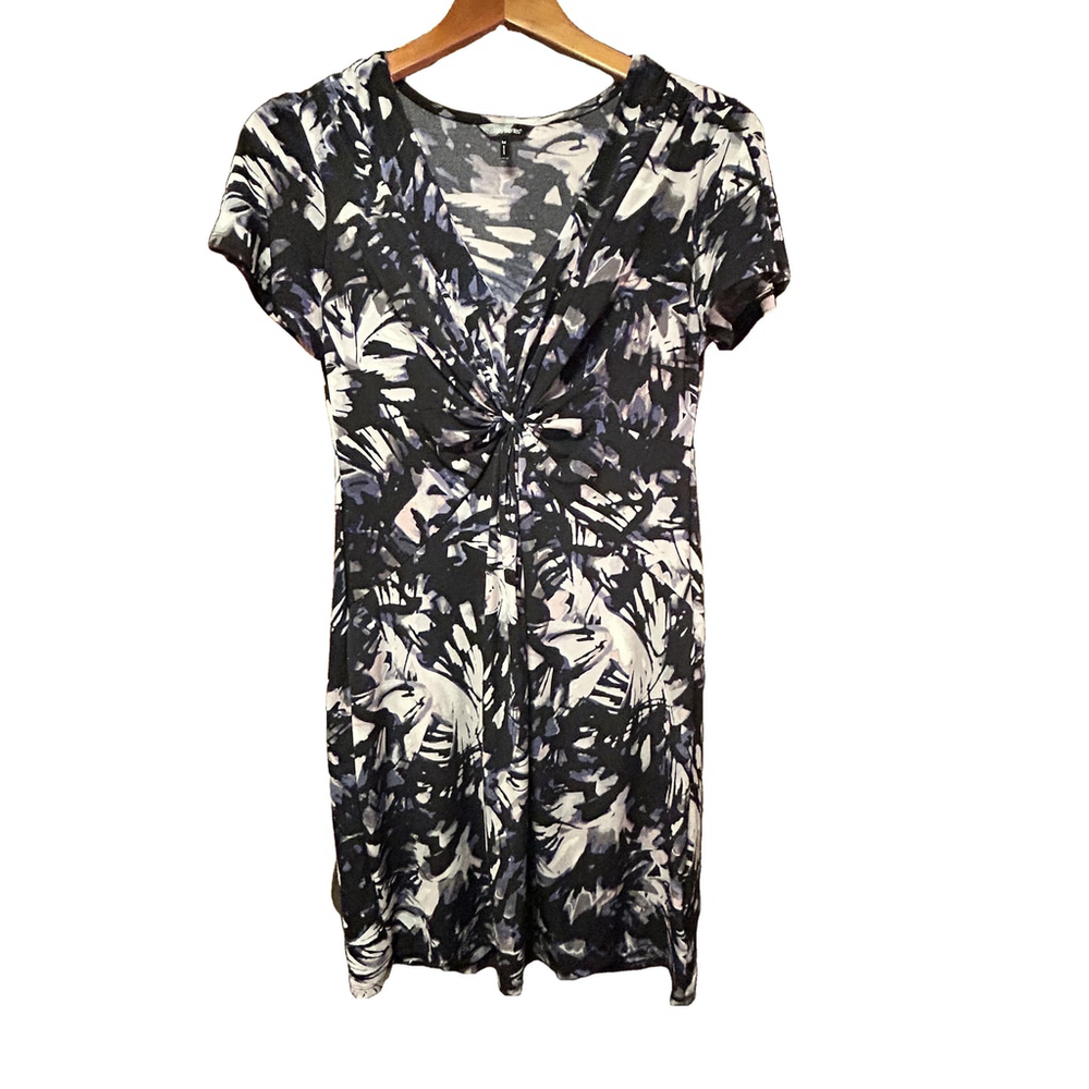 Daisy Fuentes Dress - Women's M - Black White Twist Front - Picture 2 of 6